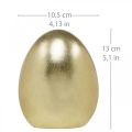Floristik24 Zlaté ozdobné vajíčko, dekorace na Velikonoce, keramické vajíčko V13cm Ø10,5cm 2ks