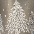 Dekorativní kyblík s jedlemi a dřevěnou rukojetí, 13 cm | Floristik24.cz