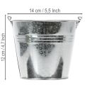 Kbelík Ø14cm V12cm 6dílný. Zinek, lesklý | Floristik24.cz