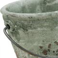 Floristik24 Vědro na sázení, keramická nádoba, dekorace kbelíku, starožitný vzhled Ø11,5cm V10,5cm 3ks