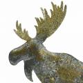Floristik24 Vánoční figurka losa zlatá kov starožitného vzhledu 21 × 14,5 cm