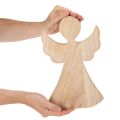 Dřevěná dekorační figurka anděla ze světlého přírodního dřeva, vánoční dekorace, 30 cm | Floristik24.cz