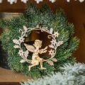 Floristik24 Andělský věnec, vánoční dekorace, anděl k zavěšení, kovový přívěsek Zlatý V14cm Š15,5