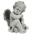 Floristik24 Pamětní postava spícího anděla šedá 16cm 2ks