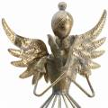 Floristik24 Dekorativní anděl kov starožitné zlato Ø9,2 V22cm