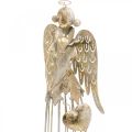 Floristik24 Figurka anděla se srdcem, vánoční dekorace z kovu, dekorace anděl antik-zlatá V38cm