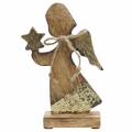 Floristik24 Dřevěný anděl s hvězdnou přírodou, zlaté mangové dřevo V20,5cm