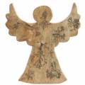 Floristik24 Dřevěný anděl s třpytivými vložkami, přírodní mangové dřevo 19,4 × 18,3 cm