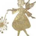 Floristik24 Dekorativní anděl s pampeliškou, adventní dekorace z kovu, vánoční anděl zlatý antický vzhled V21cm
