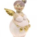 Floristik24 Růžový anděl se srdíčkovou ozdobou figurka Vánoce 9 × 8 × 19,5 cm 2ks