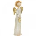 Floristik24 Dekorativní figurka anděla se srdcem zlatý vánoční anděl 11,5 × 7,5 × 37 cm