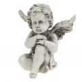 Floristik24 Figurky andělů šedé 9cm 3ks