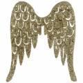 Floristik24 Svícen andělská křídla třpytivá zlatá 11cm x 9cm 6ks