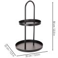 Kovový dvoupatrový kulatý dekorativní podnos 58 cm | Floristik24.cz