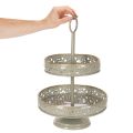 Dekorativní patrový servírovací podnos s uchem, motiv hvězdy, dvoupatrový, 49 cm | Floristik24.cz