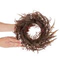 Umělý věnec s větvičkami kapradí, podzimní dekorace, 35 cm | Floristik24.cz