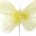 Floristik24 Deco motýlci na drátě, jarní dekorace, jarní motýlci v odstínech žluté 6ks
