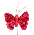 Floristik24 Péřový motýl se třpytkami 5cm vícebarevný 24 ks