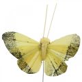 Floristik24 Peříčkový motýlek na drátě 5cm oranžový, žlutý 24ks