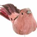 Floristik24 Péřový ptáček na drátě růžový 12cm 4ks