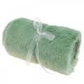 Floristik24 Ozdobná kožešinová stuha zelená umělá kožešina mátová kožešina běhoun na stůl 15 × 150cm