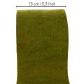 Vlněná plstěná páska jako dvoubarevný květináčový lem pro květinářství, zeleno-červená, 15 cm x 5 m | Floristik24.cz