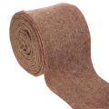 Floristik24 Dvoubarevná plstěná páska z vlněné plsti, 100% vlna, fialovo-hnědá, 15 cm x 5 m
