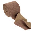 Dvoubarevná plstěná páska z vlněné plsti, 100% vlna, fialovo-hnědá, 15 cm x 5 m | Floristik24.cz