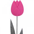 Floristik24 Plstěná květinová plsť deko květina tulipán růžová stolní dekorace V68cm