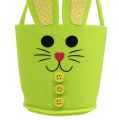 Floristik24 Plstěný sáček králík žlutý, zelený velikonoční košík Velikonoční dekorace plsť 2ks