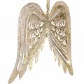 Floristik24 Andělská křídla, kovová dekorace na zavěšení, ozdoby na vánoční stromeček zlatá, starožitný vzhled V11,5cm Š11cm 3ks
