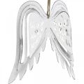 Floristik24 Andělská křídla k zavěšení, vánoční dekorace, kovové přívěsky bílé V11,5cm Š11cm 3ks