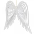 Floristik24 Křídla k zavěšení, adventní dekorace, andělská křídla z kovu Bílá V29,5cm Š28,5cm