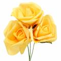 Floristik24 Pěnová růže Ø10cm žlutá 8ks