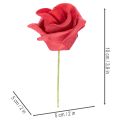 Umělý květ červené růže se stonkem, 5 cm, 100 kusů | Floristik24.cz