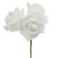 Floristik24 Pěnová růže bílá Ø10cm 8ks