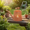 Kovové dekorativní konve na zalévání, design oranžové pampelišky, svíčky na čajové svíčky, 12 cm, 2 kusy | Floristik24.cz