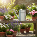 Pozinkovaná dekorativní konev na zalévání, kovová, šedá, vintage vzhled, 1,7 l, výška 23 cm, pro stylové květinové dekorace a květináče | Floristik24.cz