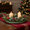 Adventní věnec se čtyřmi svícny, zelený, 24 cm | Floristik24.cz