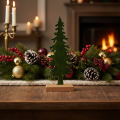 Dekorativní figurka vánočního stromečku s dřevěným podstavcem, 36 cm | Floristik24.cz