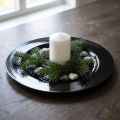 Dekorativní talíř černý plochý lesklý plast Ø28cm V2cm | Floristik24.cz