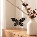 Wall Art Butterfly Deco Black White Gold Metal 15cm | Floristik24.cz