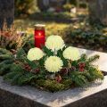 Umělá květina chryzantéma krémová Ø7cm 18cm 4ks | Floristik24.cz