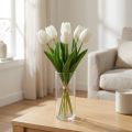 Bílé tulipány Dekorace Real Touch Umělé květiny jaro 49cm 5 ks | Floristik24.cz