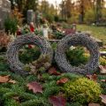 Věnec z větví Ø25cm Bílá sada 2 kusů Pamětní věnec Stolní dekorace Věnec na dveře Adventní věnec | Floristik24.cz