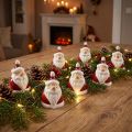 Keramická figurka Santa Clause, červená a bílá, 6,4 cm – Slavnostní vánoční dekorace – 6 ks | Floristik24.cz
