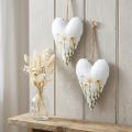 Srdíčka Metal White na zavěšení Venkovský styl 14×1,5×20cm 2 ks | Floristik24.cz
