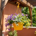 Závěsný košík 25cm žlutý | Floristik24.cz