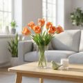 Umělá květina, papoušek tulipán oranžový, jarní květina 63cm | Floristik24.cz