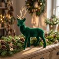 Jelen stojící deko figurka zelené zlato stolní dekorace adventní 27cm | Floristik24.cz